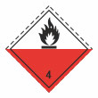 Знак перевозки опасных грузов «Класс 4.2. Вещества, способные к самовозгоранию» (пленка, 100х100 мм)